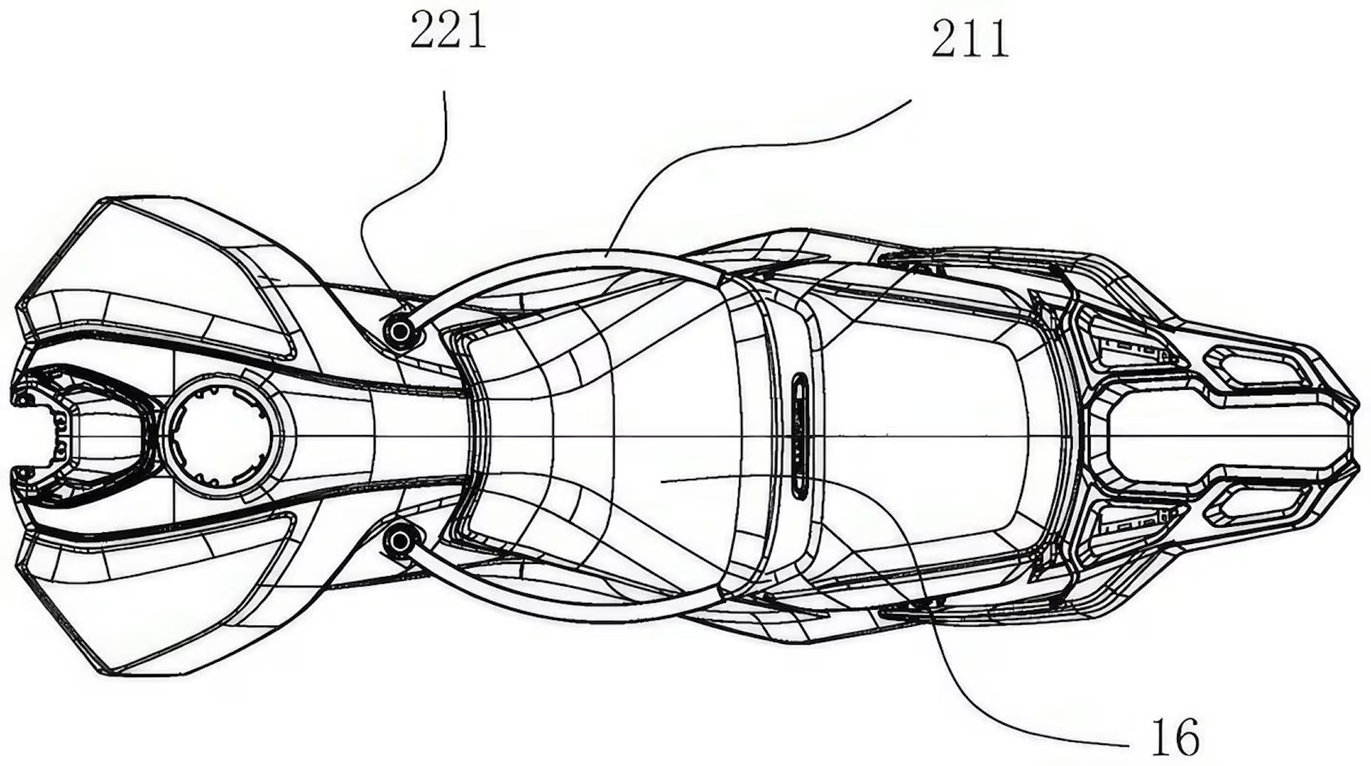 A patent filing for a motorcycle seatbelt.