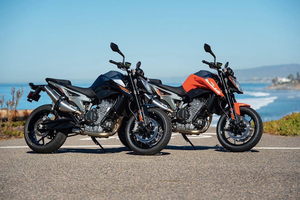 A view of KTM's 790 Duke and 790 Adventure.