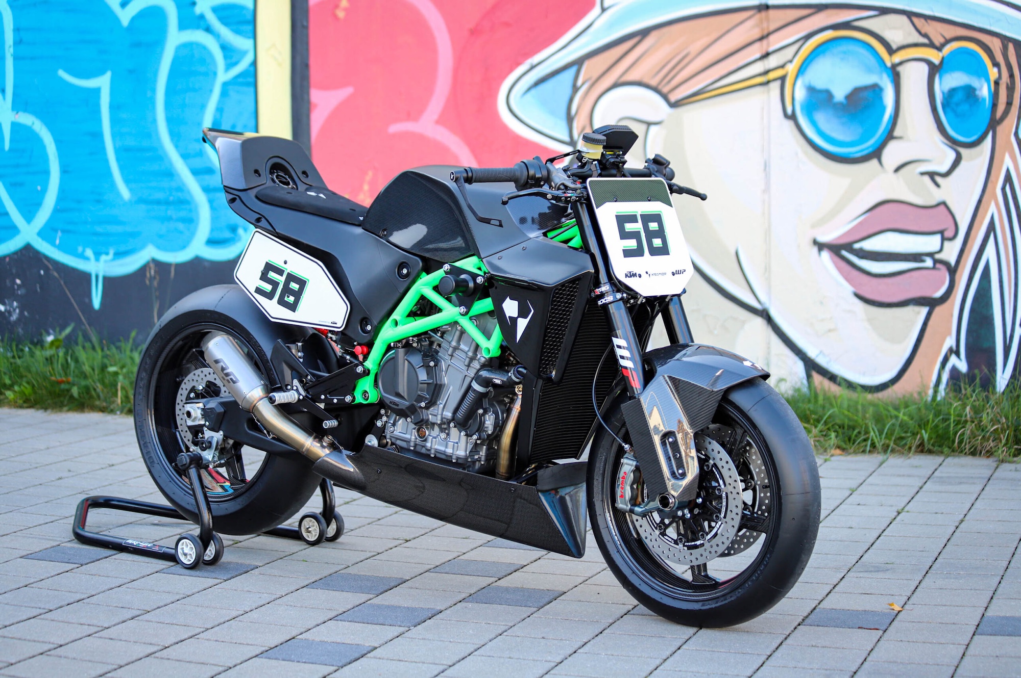 A view of Krämer Motorcycles' GP2-890 XX Hypernaked Circuit Monster. 