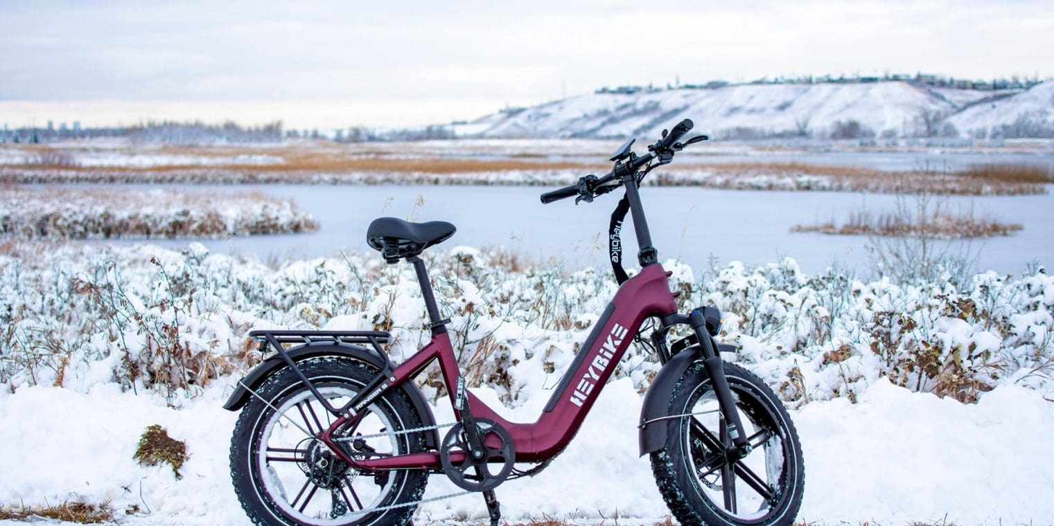 herlot red heybike ranger s 1000w in the snow