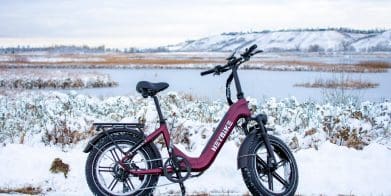 herlot red heybike ranger s 1000w in the snow