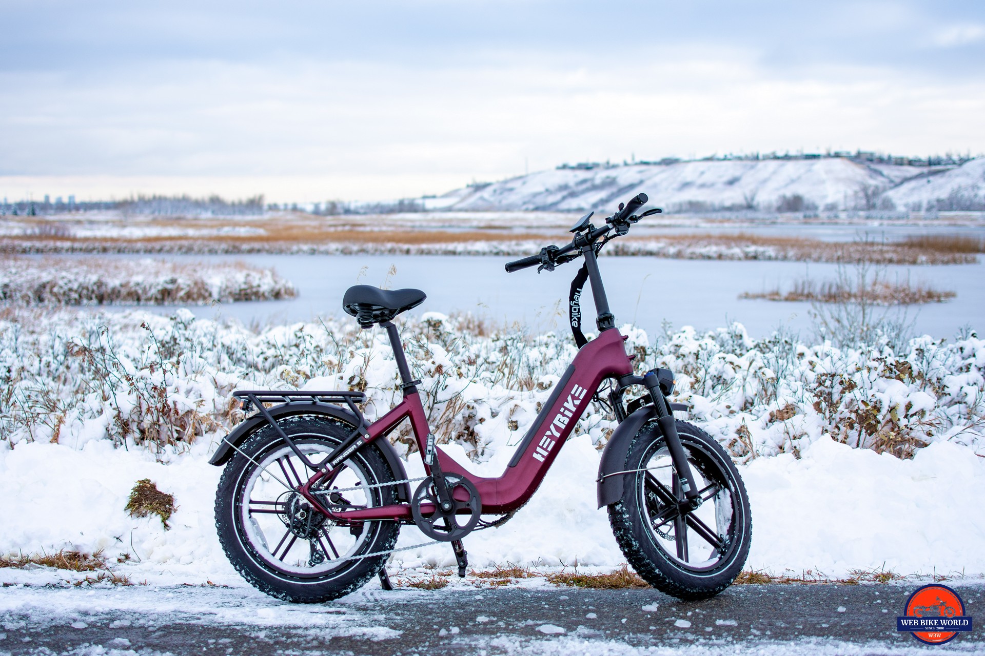 herlot red heybike ranger s 1000w in the snow