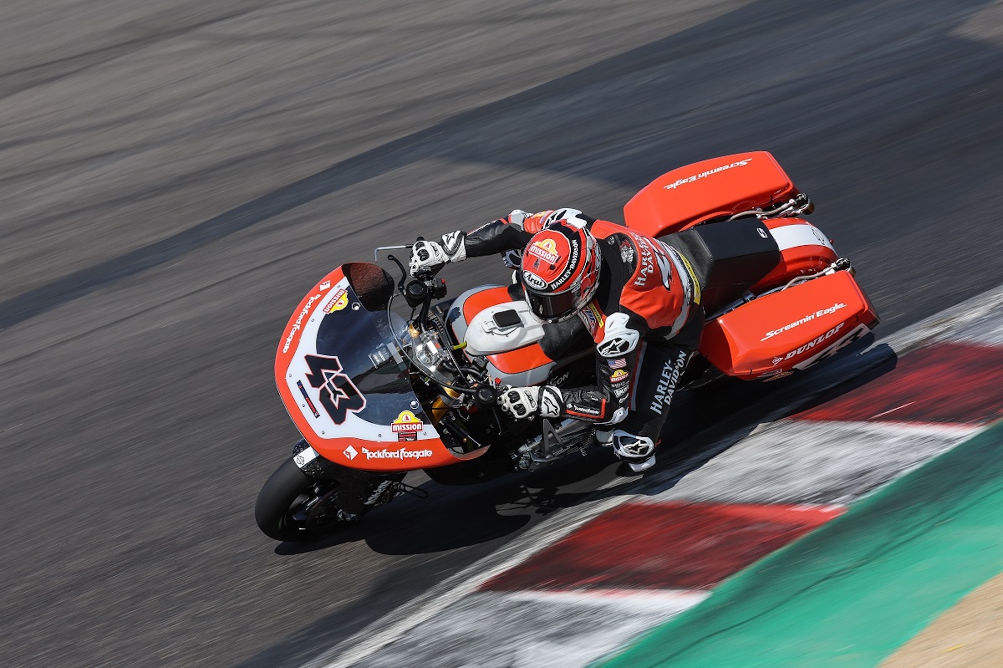 Rispoli on a racing bagger.