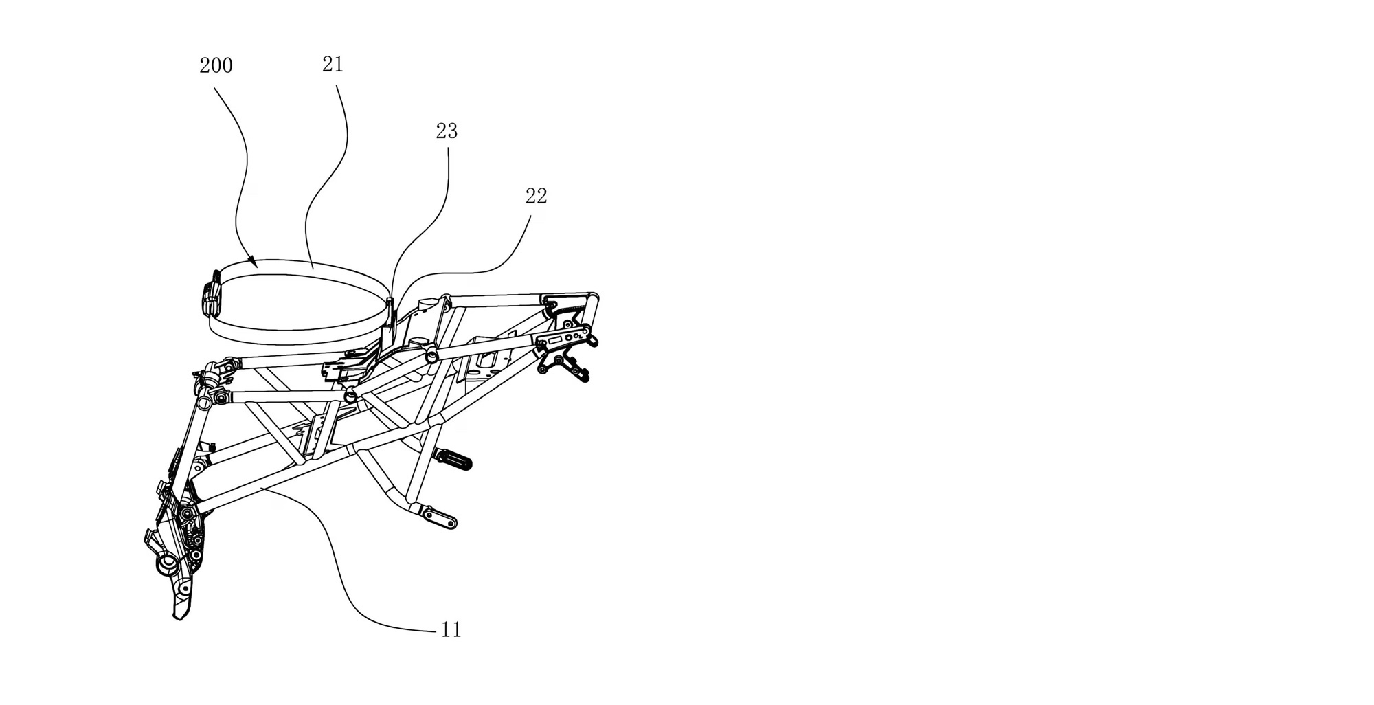 A view of a seatbelt concept by CFMoto.